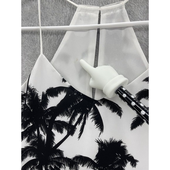 Express Women's Trapeze Blouse Palms Sleeveless Size XS Lined Tank Flowy - Picture 7 of 9